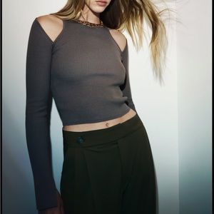 Zara ribbed knit cutout top